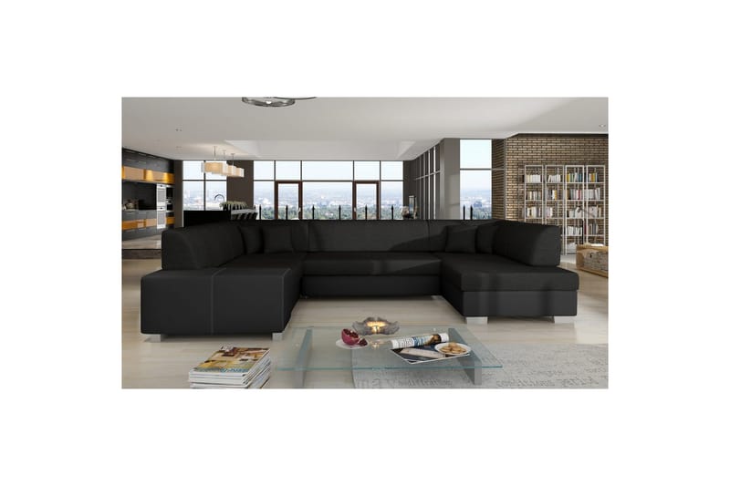 Seksjon Eltap Havana 322x204x72 cm - Sawana 14, Soft 11, Svart, Høyre - Møbler - Sofaer - Sovesofaer - Hjørnesovesofa
