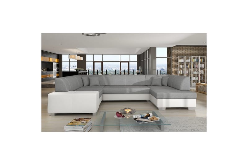 Seksjon Eltap Havana 322x204x72 cm - Sawana 21, Soft 17, Grå, Hvit, Høyre - Møbler - Sofaer - Sovesofaer - Hjørnesovesofa