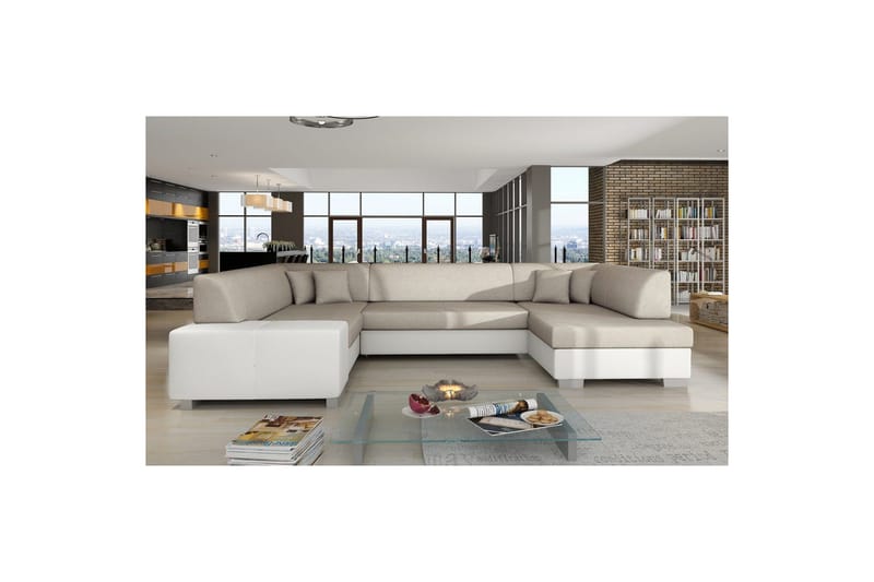 Seksjon Eltap Isloren 322x204x72 cm, Dora 21, Soft 17, Beige, Hvit, Høyre