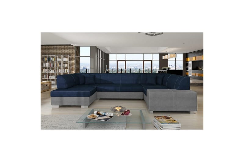 Seksjon Eltap Isloren 322x204x72 cm, Kronos 09, Paros 05, Mørk Blå, Lys Grå, Venstre