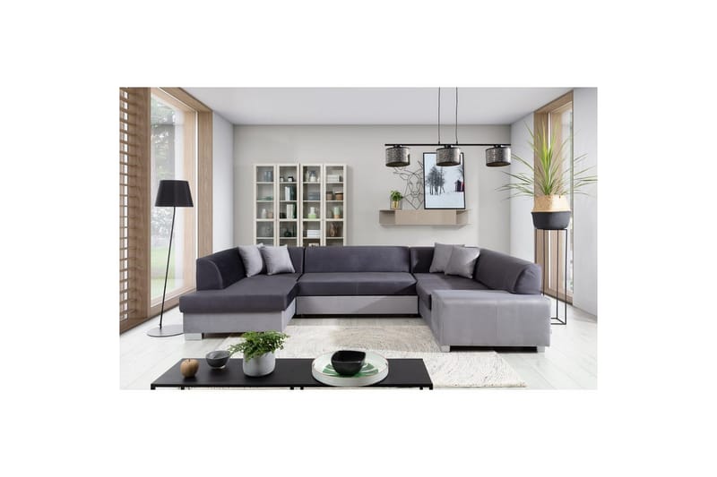 Seksjon Eltap Isloren 322x204x72 cm, Monolith 97, Monolith 84, Mørk grå, Lys grå, Venstre