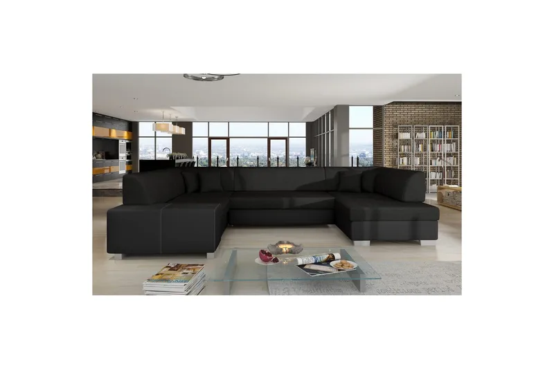 Seksjon Eltap Isloren 322x204x72 cm, Sawana 14, Soft 11, Svart, Høyre