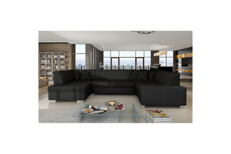 Seksjon Eltap Isloren 322x204x72 cm, Sawana 14, Soft 11, Svart, Venstre
