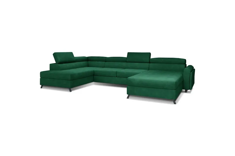 Seksjon Eltap Josette 360x200x92 cm - Kronos 19, Mørk Grønn, Venstre - Møbler - Sofaer - Sovesofaer - Sovesofa divan