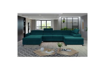 Seksjon Eltap Josette 360x200x92 cm - Mat Velvet 75, Grønn, Høyre - Møbler - Sofaer - Sovesofaer - Sovesofa divan