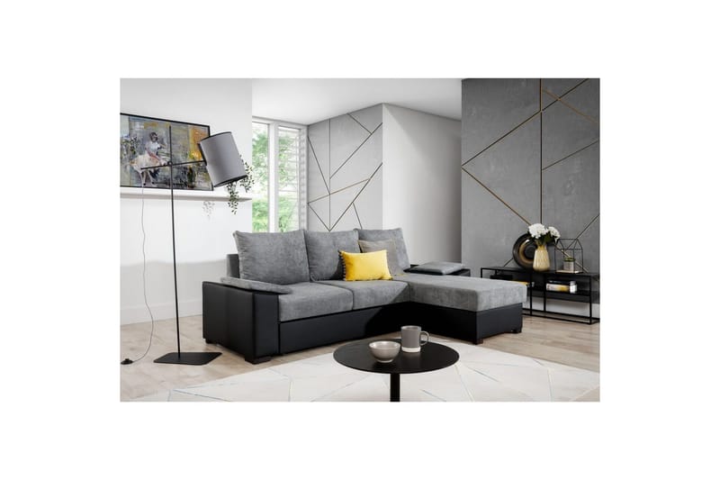 Seksjon Eltap Letto 245x160x90 cm - Omega 13, Soft 11, Grå, Svart - Møbler - Sofaer - Sovesofaer - Sovesofa divan
