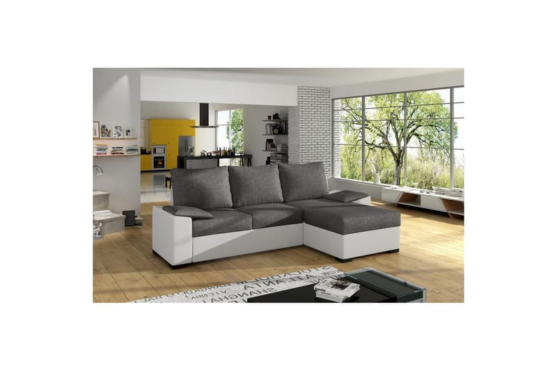 Seksjon Eltap Letto 245x160x90 cm - Sawana 05, Soft 17, Grå, Hvit - Møbler - Sofaer - Sovesofaer - Sovesofa divan