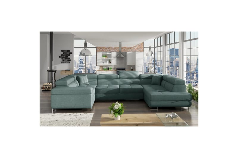 Seksjon Eltap Letto 340x202x90 cm - Cover 70, Blå, Høyre - Møbler - Sofaer - Sovesofaer - Hjørnesovesofa
