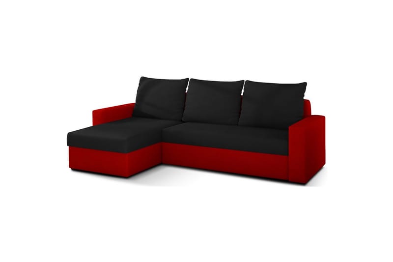 Seksjon Eltap Livio 237x150x72 cm - Alova 04, Alova 46, Svart, Rød - Møbler - Sofaer - Sovesofaer - Sovesofa divan