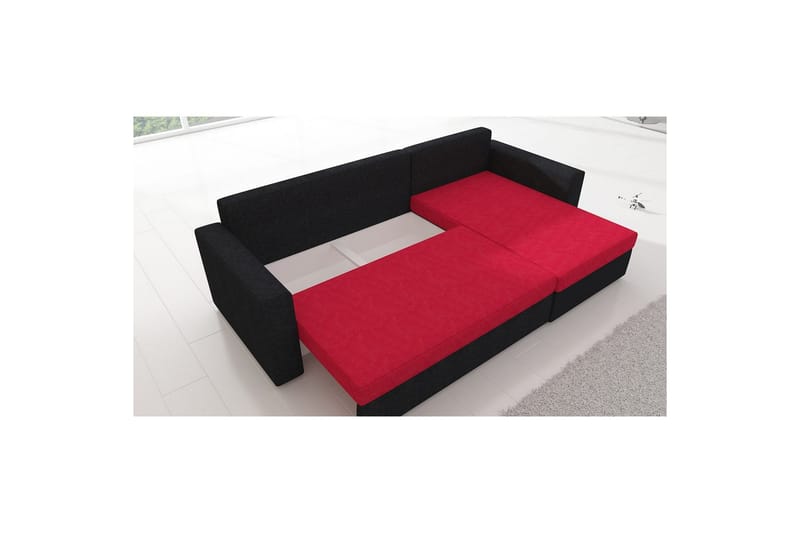 Seksjon Eltap Livio 237x150x72 cm - Alova 10, Alova 04, Grå, Svart - Møbler - Sofaer - Sovesofaer - Sovesofa divan
