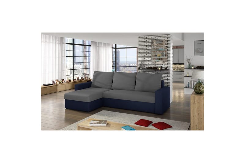 Seksjon Eltap Livio 237x150x72 cm - Alova 10, Alova 79, Grå, Blå - Møbler - Sofaer - Sovesofaer - Sovesofa divan