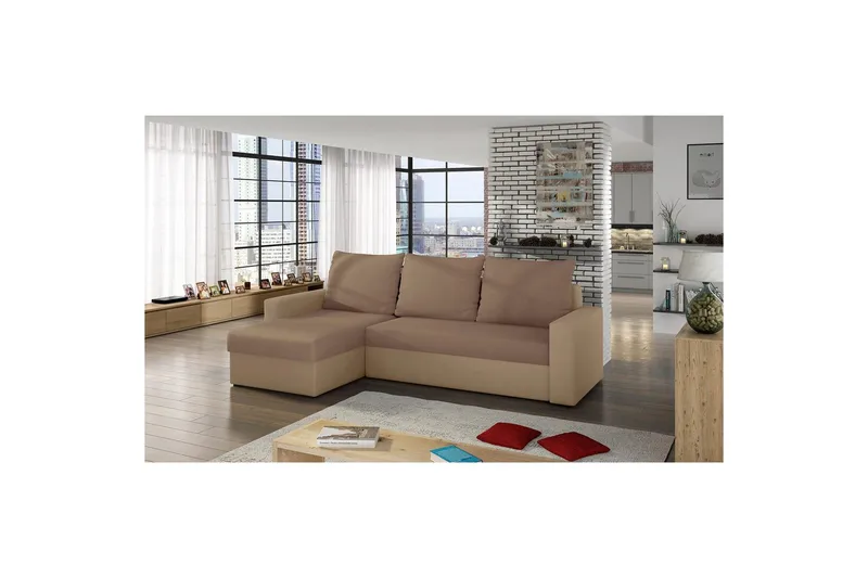 Seksjon Eltap Livio 237x150x72 cm - Alova 66, Alova 07, Beige - Møbler - Sofaer - Sovesofaer - Sovesofa divan