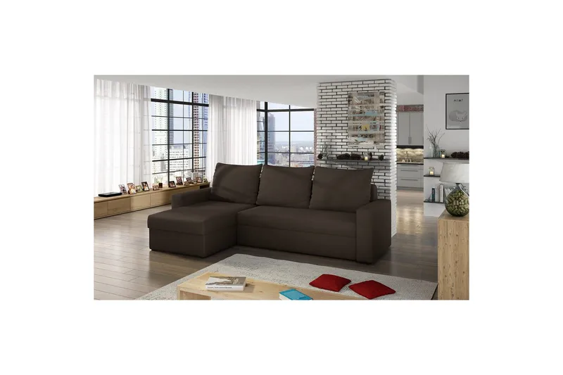 Seksjon Eltap Livio 237x150x72 cm - Alova 67, Brun - Møbler - Sofaer - Sovesofaer - Sovesofa divan