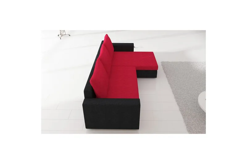 Seksjon Eltap Livio 237x150x72 cm - Sawana 14, Soft 17, Svart, Hvit - Møbler - Sofaer - Sovesofaer - Sovesofa divan