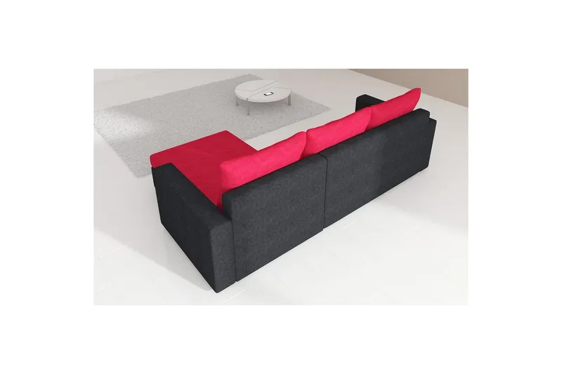 Seksjon Eltap Livio 237x150x72 cm - Sawana 14, Soft 17, Svart, Hvit - Møbler - Sofaer - Sovesofaer - Sovesofa divan