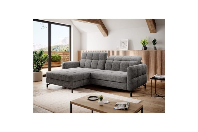 Seksjon Eltap Lorelle 225x160x105 cm - Berlin 01, Grå, Venstre - Møbler - Sofaer - Sovesofaer - Sovesofa divan