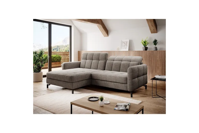 Seksjon Eltap Lorelle 225x160x105 cm - Berlin 03, Beige, Venstre - Møbler - Sofaer - Sovesofaer - Sovesofa divan