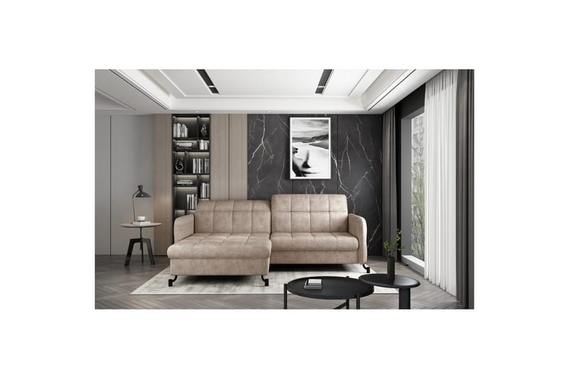 Seksjon Eltap Lorelle 225x160x105 cm - Dora 21, Beige, Venstre - Møbler - Sofaer - Sovesofaer - Sovesofa divan