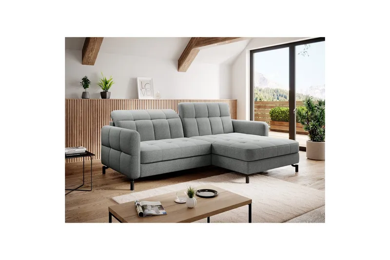 Seksjon Eltap Lorelle 225x160x105 cm - Inari 91, Grå, Høyre - Møbler - Sofaer - Sovesofaer - Sovesofa divan