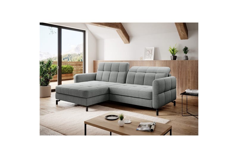 Seksjon Eltap Lorelle 225x160x105 cm - Inari 91, Grå, Venstre - Møbler - Sofaer - Sovesofaer - Sovesofa divan