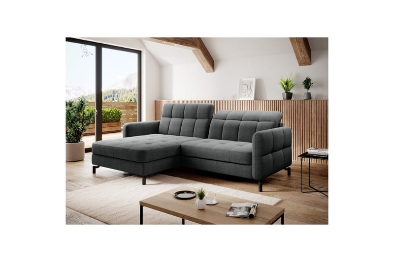Seksjon Eltap Lorelle 225x160x105 cm - Inari 96, Mørk grå, Venstre - Møbler - Sofaer - Sovesofaer - Sovesofa divan