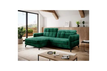 Seksjon Eltap Lorelle 225x160x105 cm - Monolith 37, Grønn, Venstre - Møbler - Sofaer - Sovesofaer - Sovesofa divan