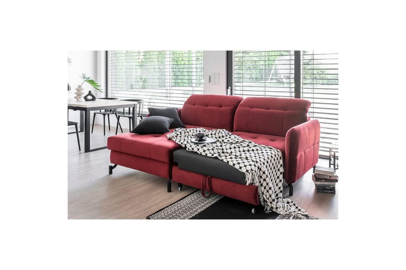 Seksjon Eltap Lorelle 225x160x105 cm - Monolith 84, Lys grå, Venstre - Møbler - Sofaer - Sovesofaer - Sovesofa divan
