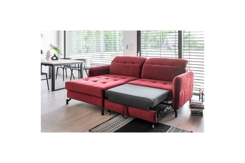 Seksjon Eltap Lorelle 225x160x105 cm - Monolith 84, Lys grå, Venstre - Møbler - Sofaer - Sovesofaer - Sovesofa divan