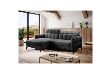 Seksjon Eltap Lorelle 225x160x105 cm - Monolith 97, Mørk Grå, Venstre - Møbler - Sofaer - Sovesofaer - Sovesofa divan