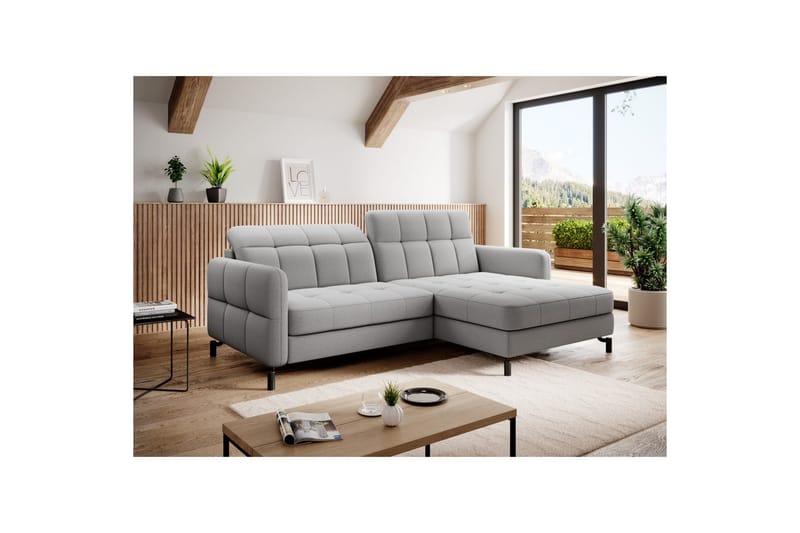 Seksjon Eltap Lorelle 225x160x105 cm - Omega 02, Grå, Høyre - Møbler - Sofaer - Sovesofaer - Sovesofa divan