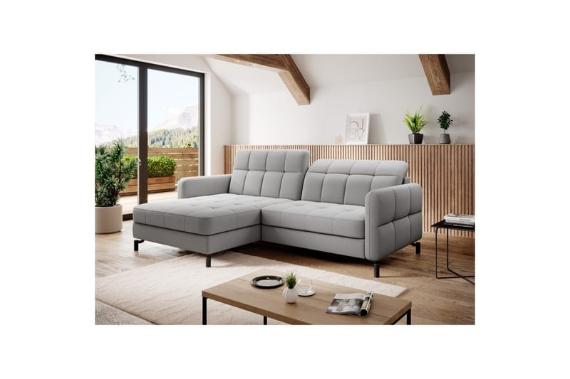 Seksjon Eltap Lorelle 225x160x105 cm - Omega 02, Grå, Venstre - Møbler - Sofaer - Sovesofaer - Sovesofa divan