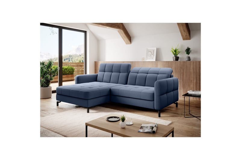 Seksjon Eltap Lorelle 225x160x105 cm - Omega 86, Blå, Venstre - Møbler - Sofaer - Sovesofaer - Sovesofa divan
