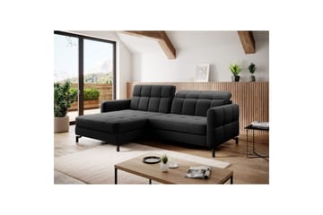 Seksjon Eltap Lorelle 225x160x105 cm - Sawana 14, Svart, Venstre - Møbler - Sofaer - Sovesofaer - Sovesofa divan