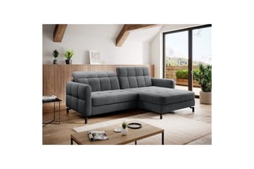 Seksjon Eltap Lorelle 225x160x105 cm - Paros 06, Grå, Høyre - Møbler - Sofaer - Sovesofaer - Sovesofa divan