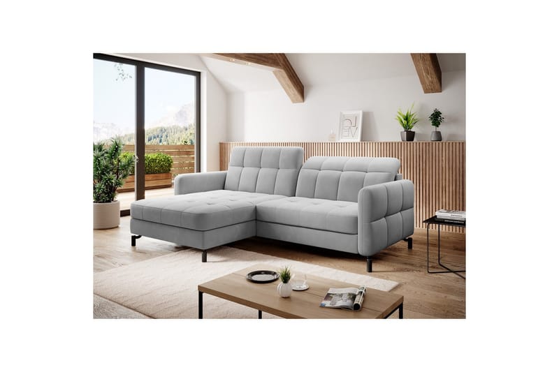 Seksjon Eltap Lorelle 225x160x105 cm - Paros 05, Lysegrå, Venstre - Møbler - Sofaer - Sovesofaer - Sovesofa divan