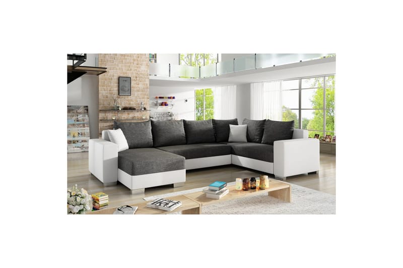 Seksjon Eltap Marco 312x210x92 cm - Sawana 05, Soft 17, Grå, Hvit, Venstre - Møbler - Sofaer - Sovesofaer - Hjørnesovesofa