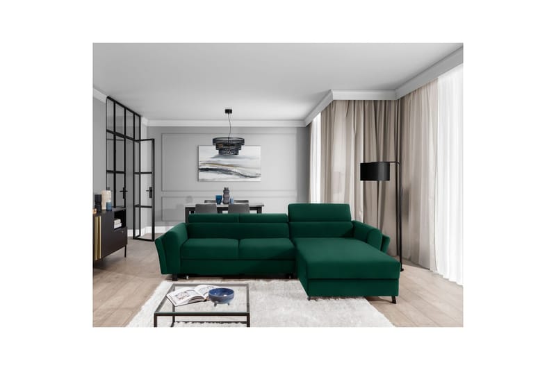 Seksjon Eltap Mariall 288x200x92 cm - Kronos 19, Mørk grønn, Høyre - Møbler - Sofaer - Sovesofaer - Sovesofa divan