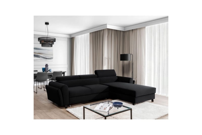 Seksjon Eltap Mariall 288x200x92 cm - Mat Velvet 99, Blå, Høyre - Møbler - Sofaer - Sovesofaer - Sovesofa divan