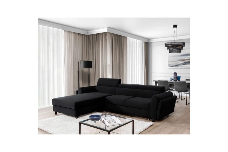 Seksjon Eltap Mariall 288x200x92 cm - Mat Velvet 99, Blå, Venstre - Møbler - Sofaer - Sovesofaer - Sovesofa divan