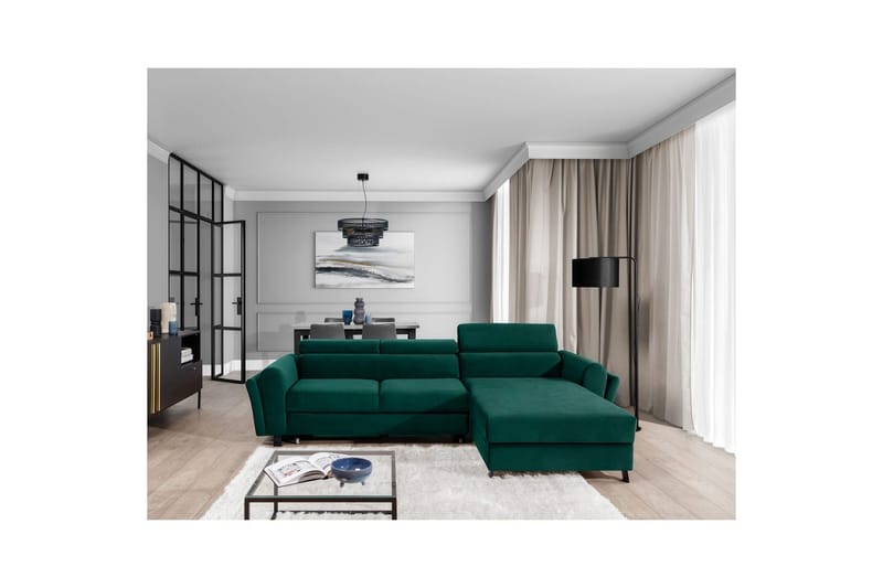 Seksjon Eltap Mariall 288x200x92 cm - Monolith 37, Grønn, Høyre - Møbler - Sofaer - Sovesofaer - Sovesofa divan