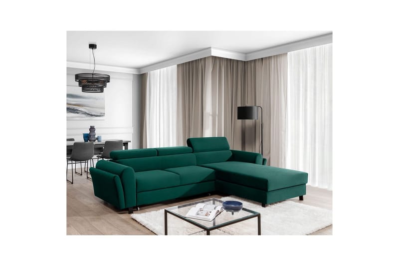 Seksjon Eltap Mariall 288x200x92 cm - Monolith 37, Grønn, Høyre - Møbler - Sofaer - Sovesofaer - Sovesofa divan