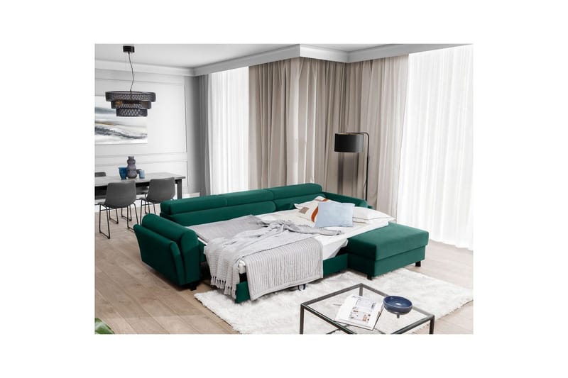 Seksjon Eltap Mariall 288x200x92 cm - Monolith 37, Grønn, Høyre - Møbler - Sofaer - Sovesofaer - Sovesofa divan