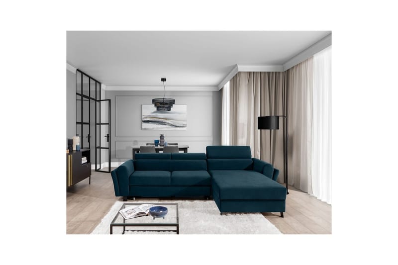 Seksjon Eltap Mariall 288x200x92 cm - Monolith 77, Blå, Høyre - Møbler - Sofaer - Sovesofaer - Sovesofa divan