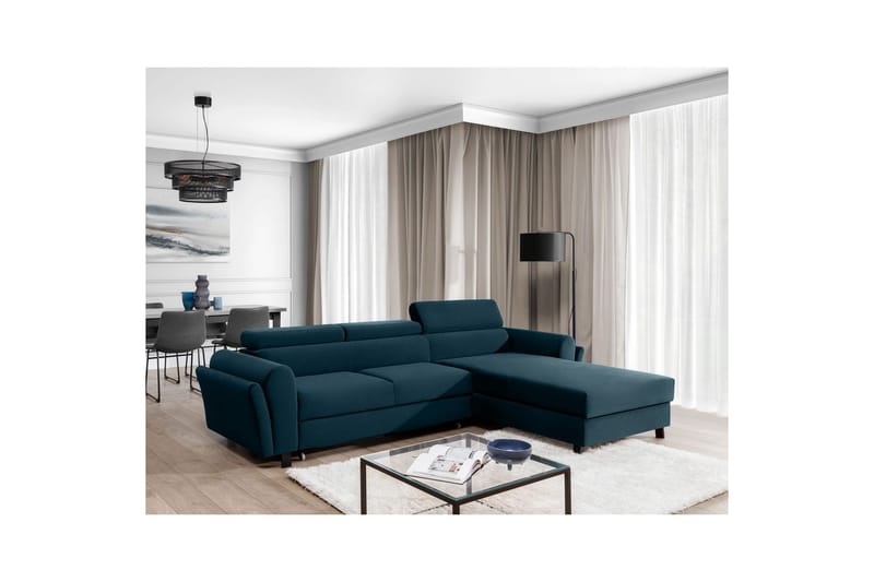 Seksjon Eltap Mariall 288x200x92 cm - Monolith 77, Blå, Høyre - Møbler - Sofaer - Sovesofaer - Sovesofa divan