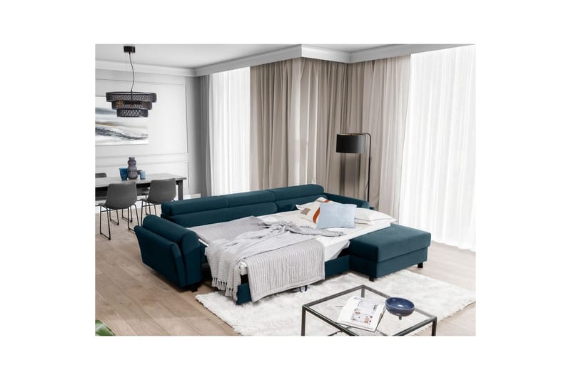 Seksjon Eltap Mariall 288x200x92 cm - Monolith 77, Blå, Høyre - Møbler - Sofaer - Sovesofaer - Sovesofa divan