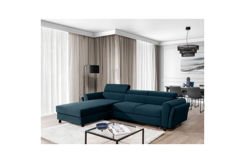 Seksjon Eltap Mariall 288x200x92 cm - Monolith 77, Blå, Venstre - Møbler - Sofaer - Sovesofaer - Sovesofa divan