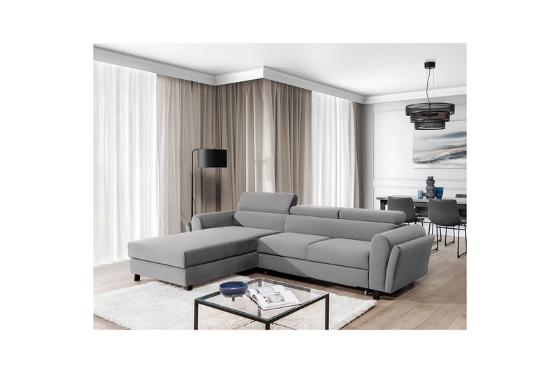 Seksjon Eltap Mariall 288x200x92 cm - Monolith 84, Lys Grå, Venstre - Møbler - Sofaer - Sovesofaer - Sovesofa divan