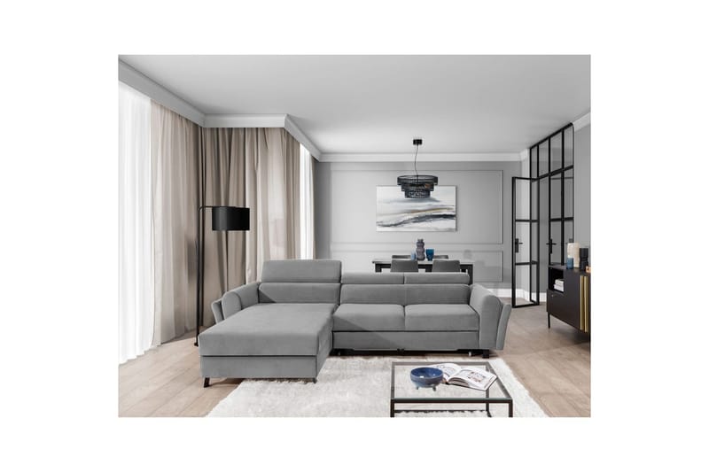 Seksjon Eltap Mariall 288x200x92 cm - Monolith 84, Lys Grå, Venstre - Møbler - Sofaer - Sovesofaer - Sovesofa divan