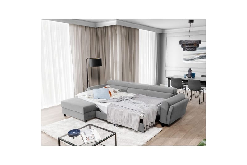 Seksjon Eltap Mariall 288x200x92 cm - Monolith 84, Lys Grå, Venstre - Møbler - Sofaer - Sovesofaer - Sovesofa divan