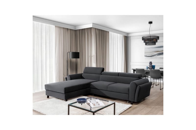 Seksjon Eltap Mariall 288x200x92 cm - Monolith 97, Mørk Grå, Venstre - Møbler - Sofaer - Sovesofaer - Sovesofa divan